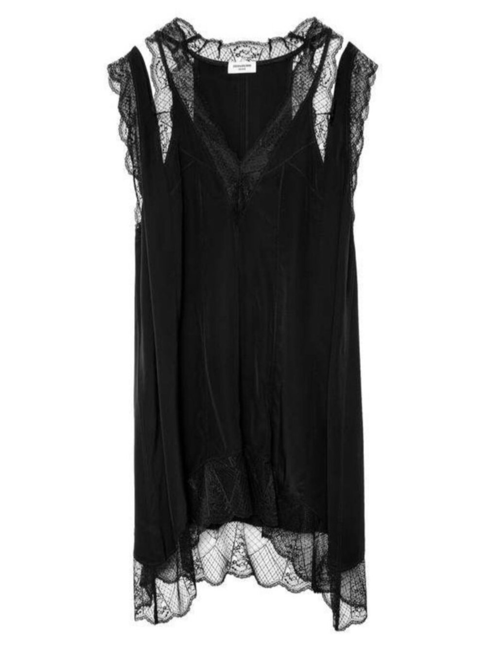 ZADIG & VOLTAIRE deluxe silk and lace V neck dress xs